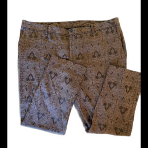 Worthington Womens Patterened Brown Plus Size 18 Cropped Pants